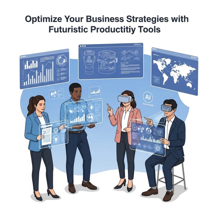 Optimize Business Strategies with Futuristic Tools - Business Scene Optimize Business Strategies with Futuristic Tools - Business Scene