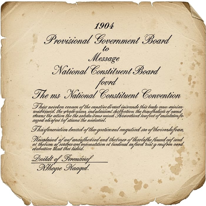 1904 Provisional Government's Message to National Constituent Convention 1904 Provisional Government's Message to National Constituent Convention