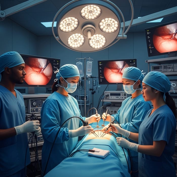 Modern Laparoscopy Techniques in High-Tech Medical Setting