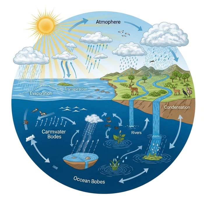 Interactive Water Cycle Illustration: Process and Importance Interactive Water Cycle Illustration: Process and Importance