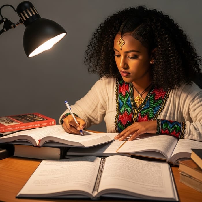 Ethiopian Student Studying Ethiopian Student Studying