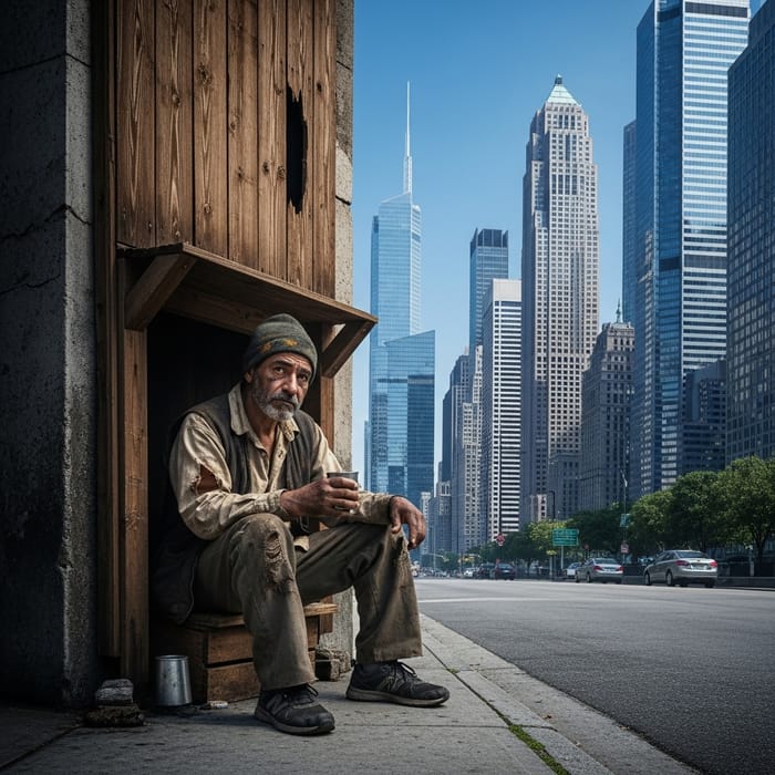 Contrast of Wealth and Poverty in the City