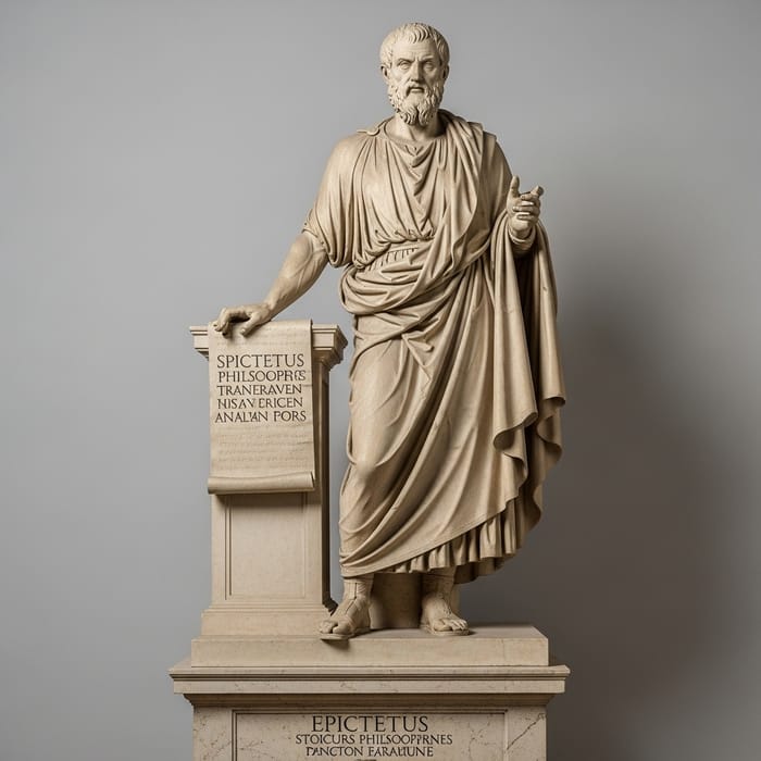 Epictetus Stone Statue Teaching Philosophy