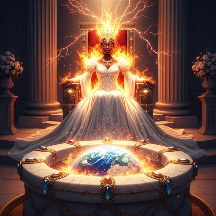 Radiant Black Woman in Elie Saab Gown on Throne in New Jerusalem Radiant Black Woman in Elie Saab Gown on Throne in New Jerusalem