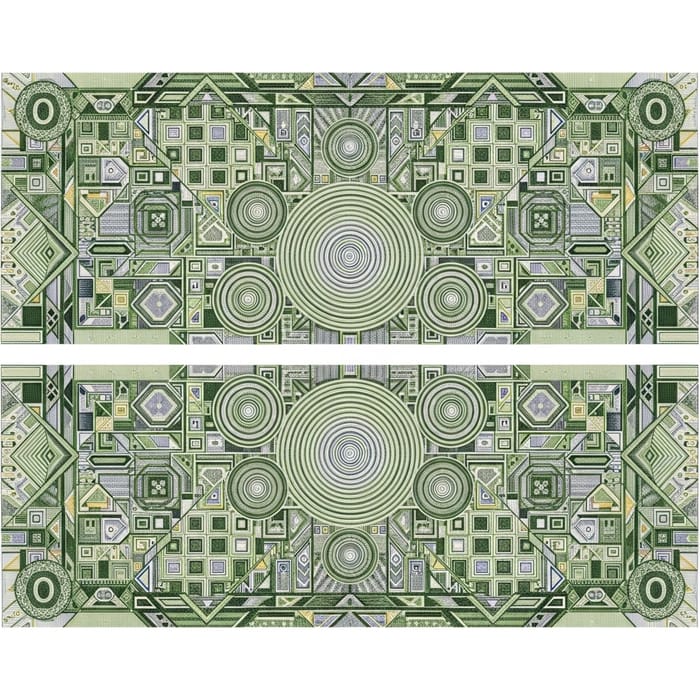 Geometric Banknote Design: Unique Patterns & Colors