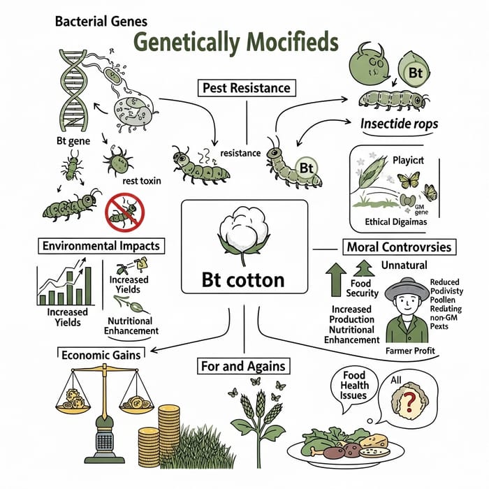 Genetically Modified Crops: Bt Cotton, Pest Resistance & Environmental Risks