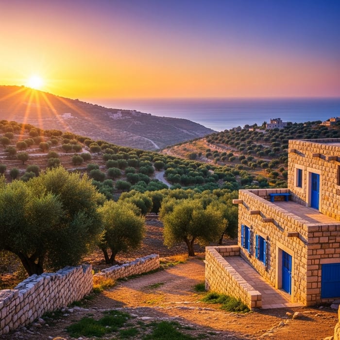 Free Palestine - Tranquil Landscape with Olives