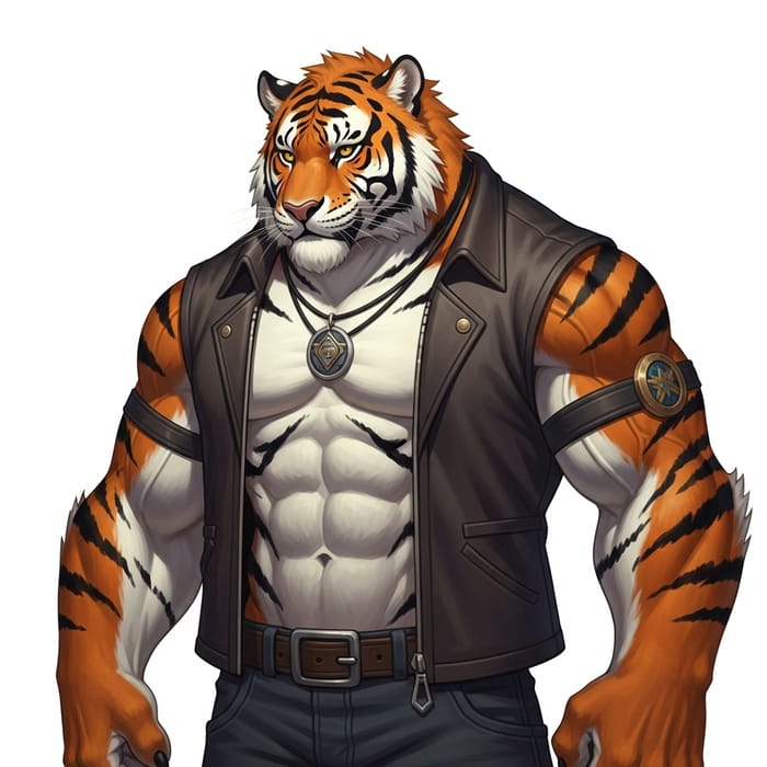 Powerful Anthropomorphic Tiger Art | Strength & Beauty Powerful Anthropomorphic Tiger Art | Strength & Beauty