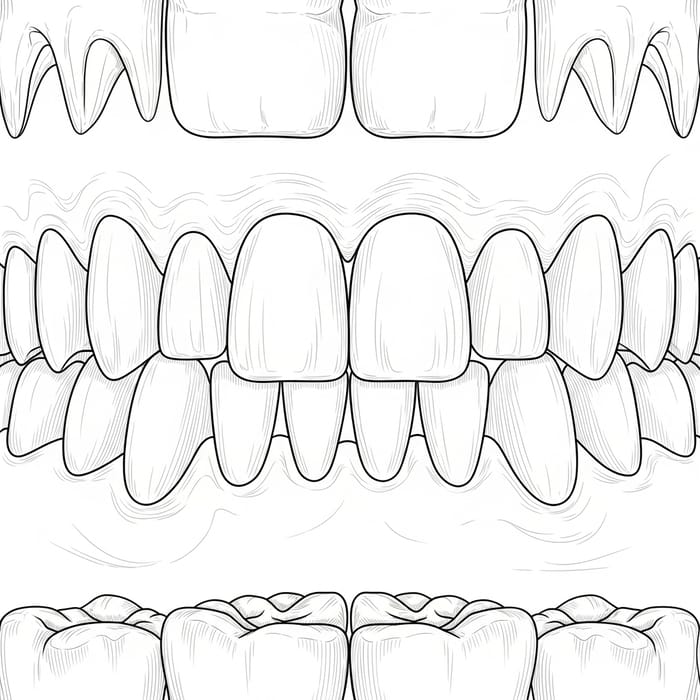 Simplified Monochromatic Teeth Illustration for Presentation Background Simplified Monochromatic Teeth Illustration for Presentation Background