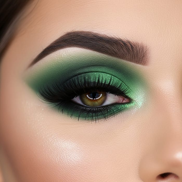 Green Smokey Eye Makeup for a Night Out Glam