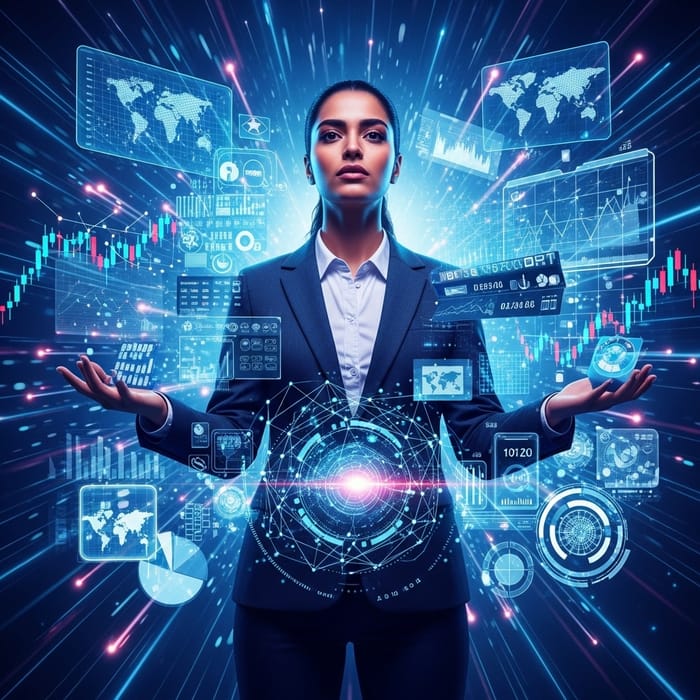 Resilient Woman Braving Corporate Data Deluge in 2023 Resilient Woman Braving Corporate Data Deluge in 2023