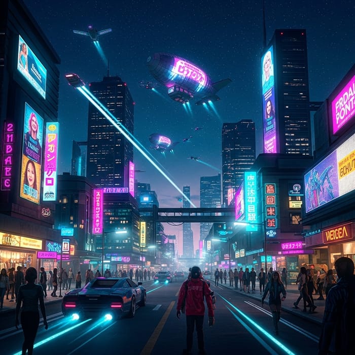 Vibrant Cyberpunk Cityscape