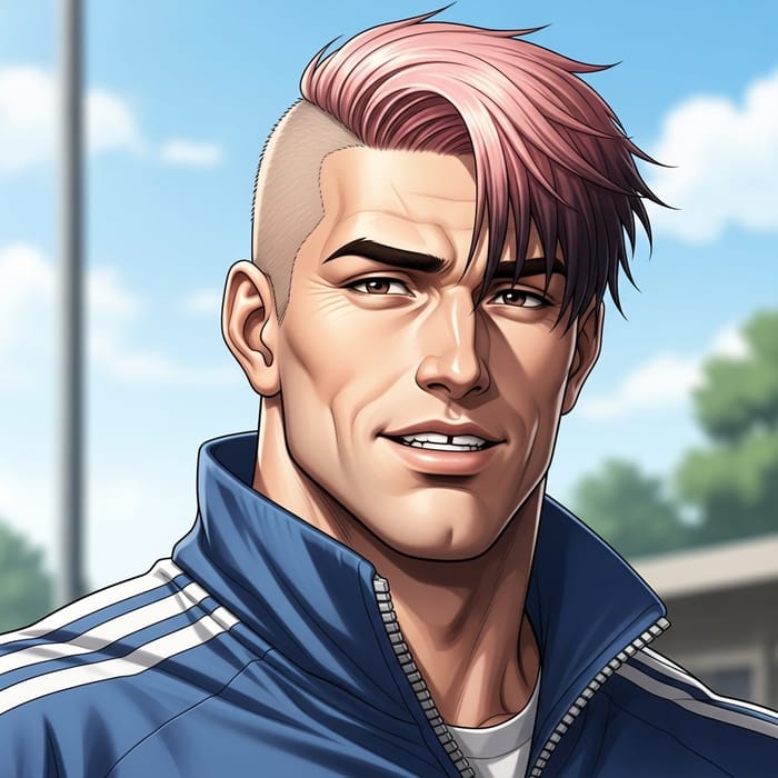 Muscular Man with Short Strawberry Blond Hair | Distinctive Features