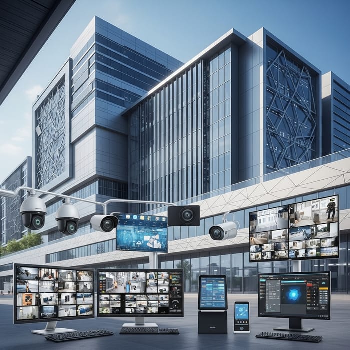 Modern IP Camera System in Cutting-Edge Data Center