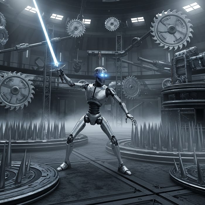 Action-Packed Robot in Metallic Silver - Clone Drone Character