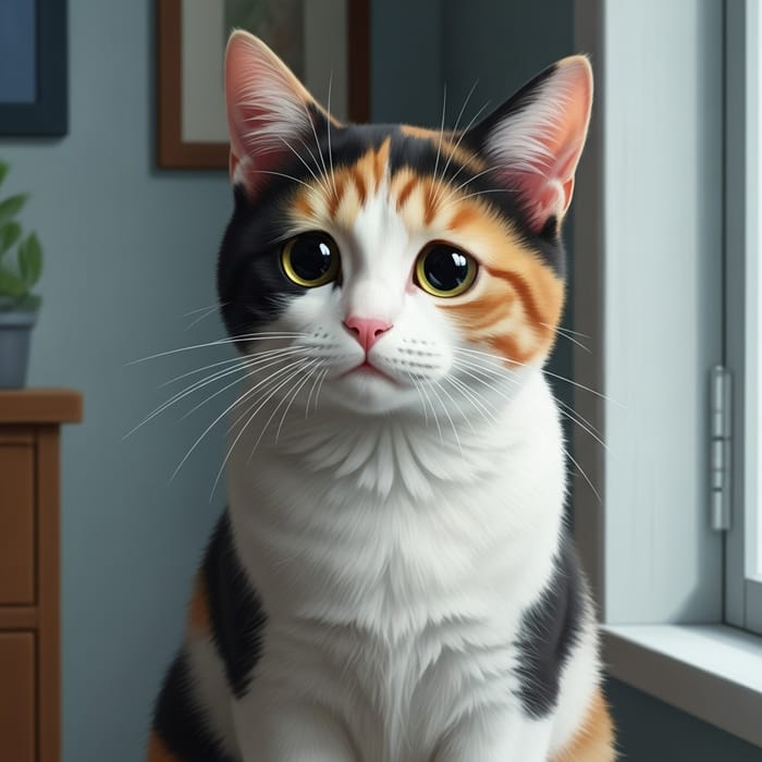 Sad Cat: Melancholic Feline with Expressive Eyes