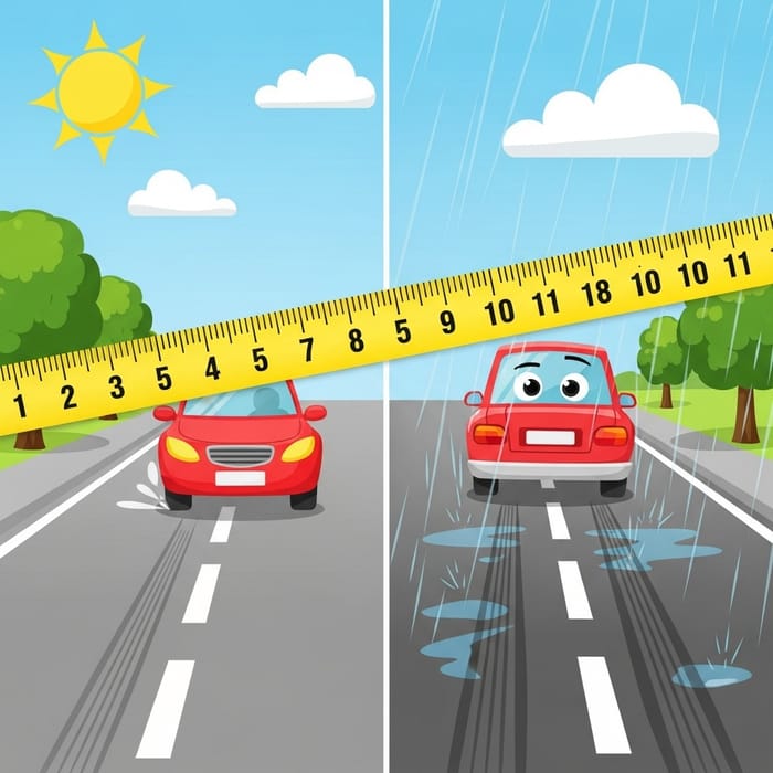 Car Stopping Distances: Wet vs Dry Conditions