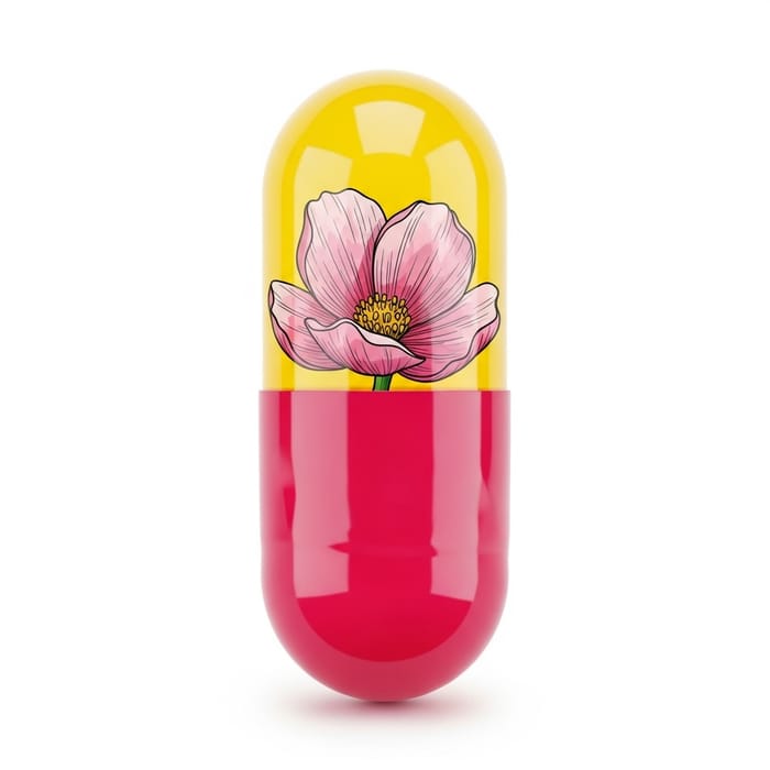Colorful Gelatine Capsule with Intricate Flower Design Colorful Gelatine Capsule with Intricate Flower Design