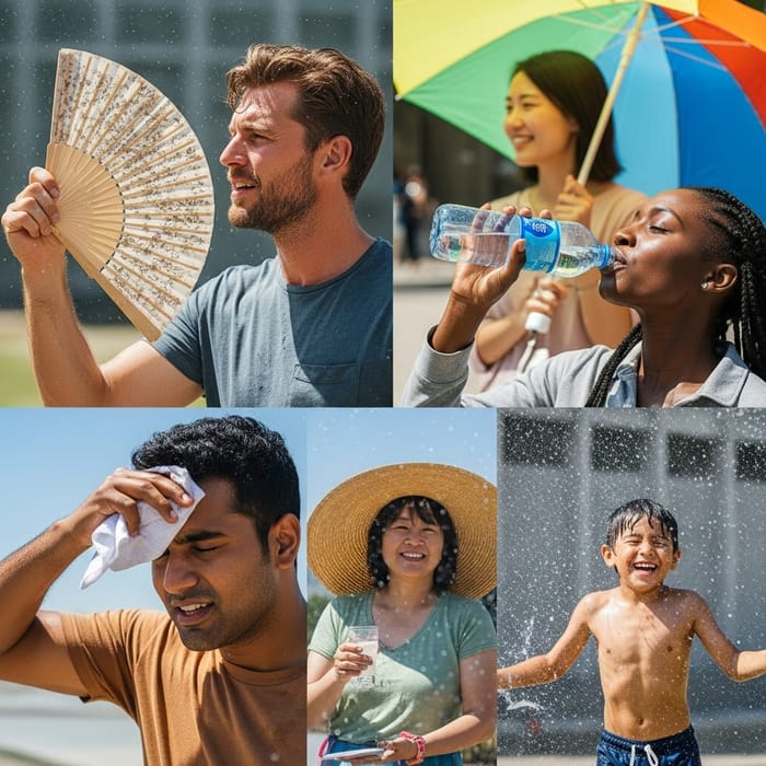 Diverse Heatwave Survival: Group Coping with Scorching Heat