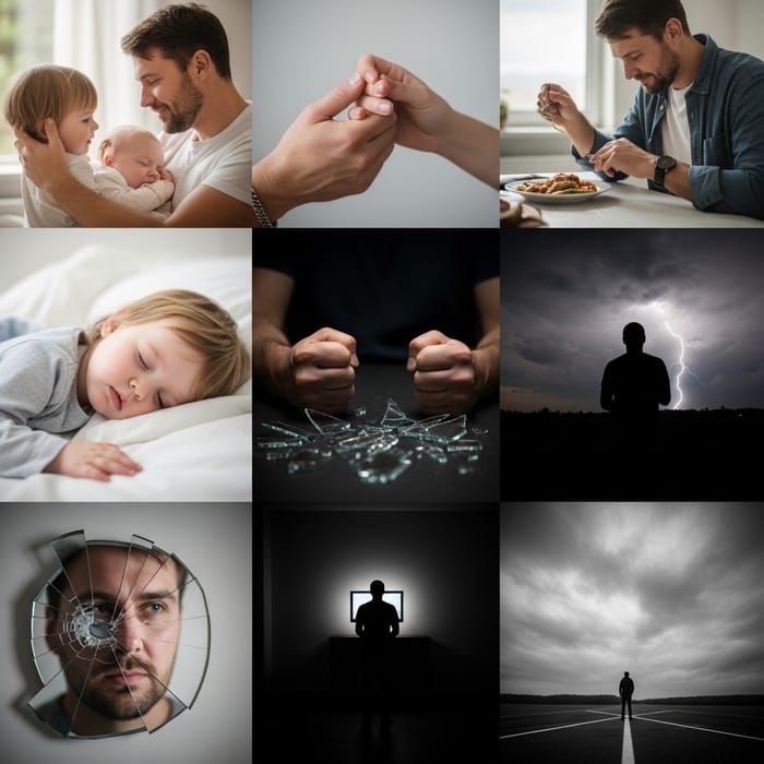 Turbulent Ties: Capturing a Father's Dual Nature