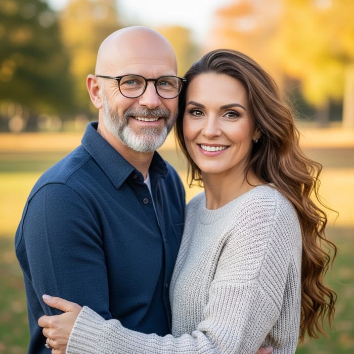 European Couple: Blue Eyes, Glasses, and Brown Hair European Couple: Blue Eyes, Glasses, and Brown Hair