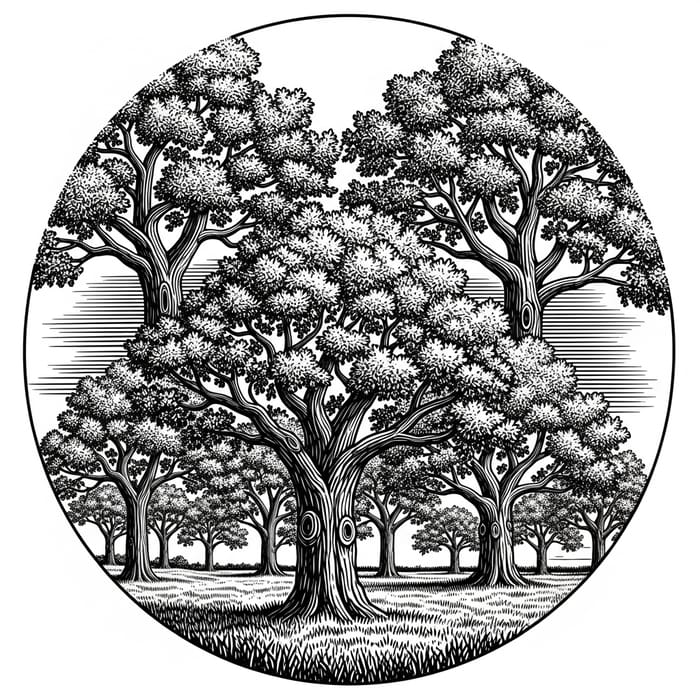 Vintage Oak Tree Engraving T-Shirt Design Vintage Oak Tree Engraving T-Shirt Design