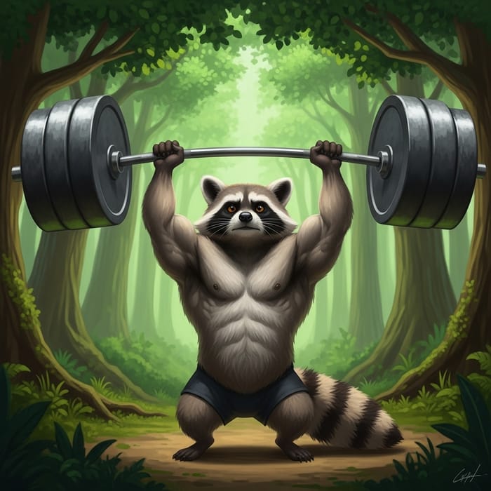 Raccoon Lifting Barbell | Enchanted Forest Strength