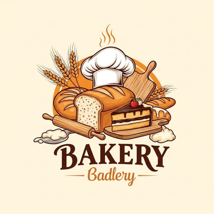 Bakery Logo Design with Bread, Cake, and More | Cozy Earthy Vibes Bakery Logo Design with Bread, Cake, and More | Cozy Earthy Vibes