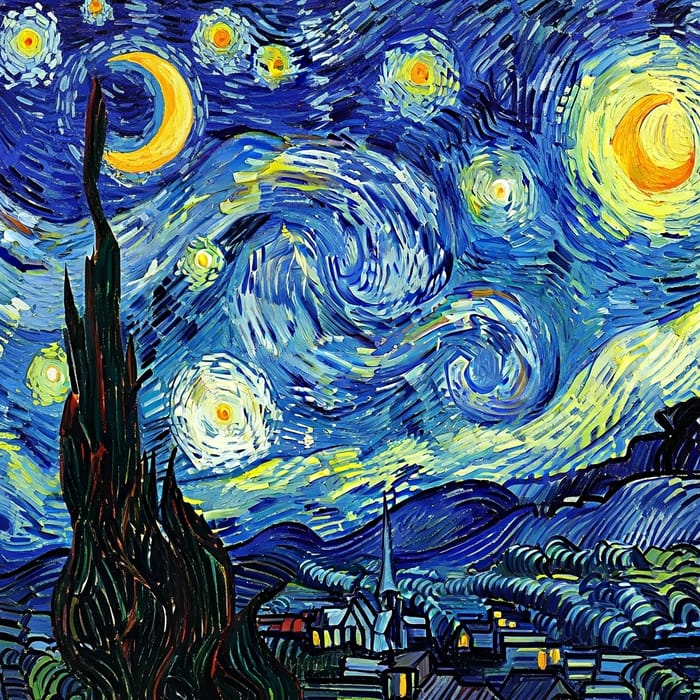 Starry Night Sky in Van Gogh's Style Starry Night Sky in Van Gogh's Style