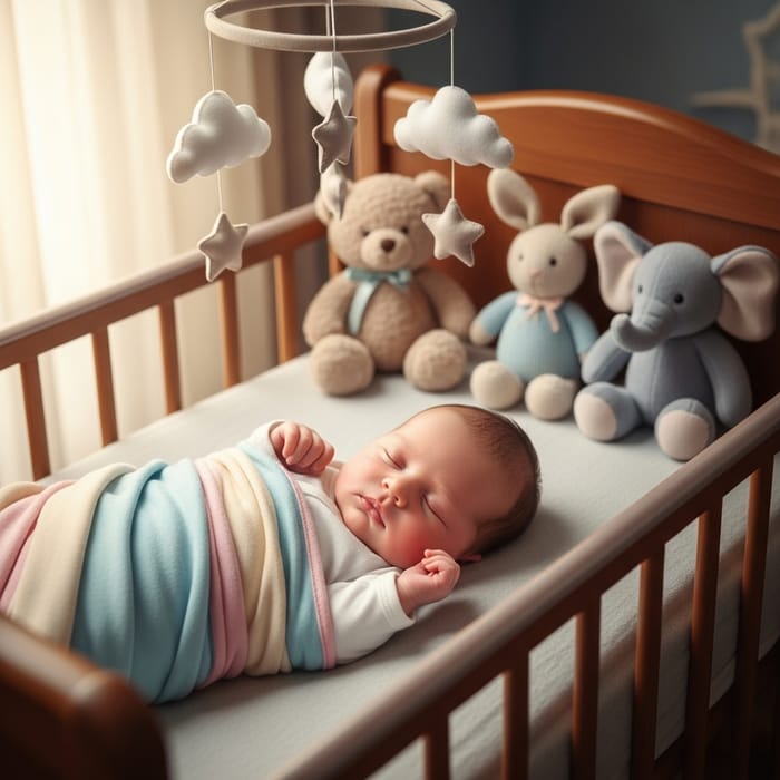 Newborn Baby in Soft Blanket