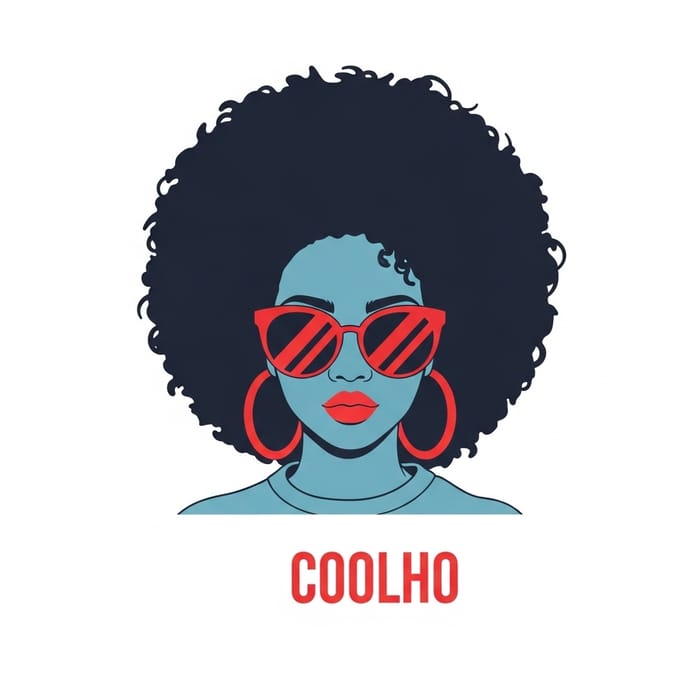 Urban Coolness: Stylish Afro Girl in Minimalist Digital Art Urban Coolness: Stylish Afro Girl in Minimalist Digital Art