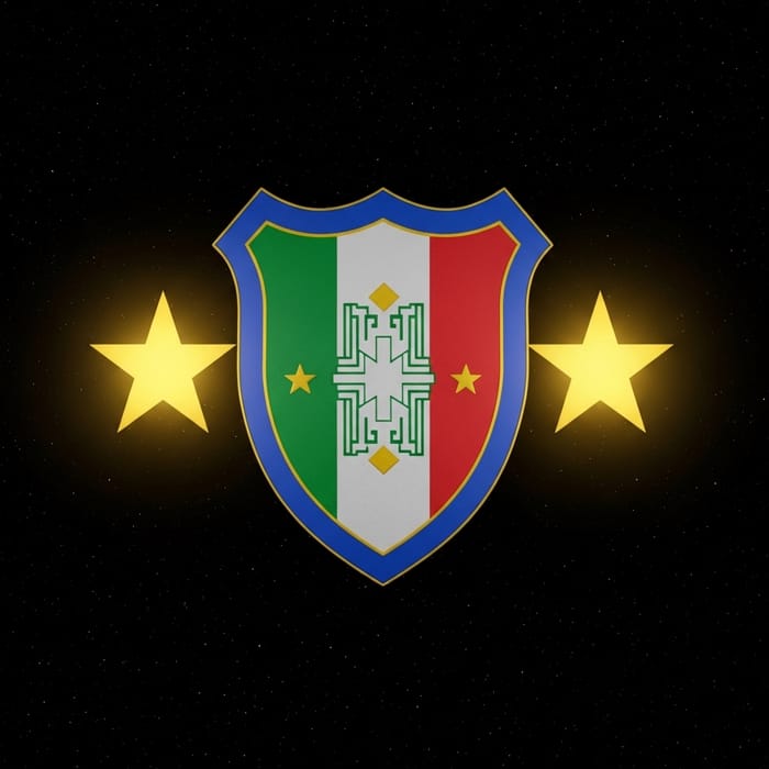 Two Golden Stars with Inter Scudetto in Center Two Golden Stars with Inter Scudetto in Center