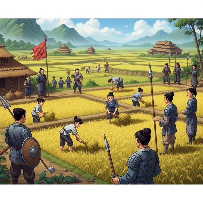 Ancient Chinese Rice Fields: Digital Artwork Ancient Chinese Rice Fields: Digital Artwork