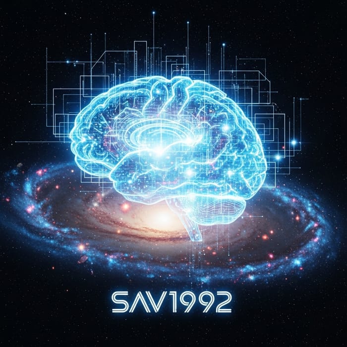 Artificial Intelligence Glowing Digital Brain - sav1992