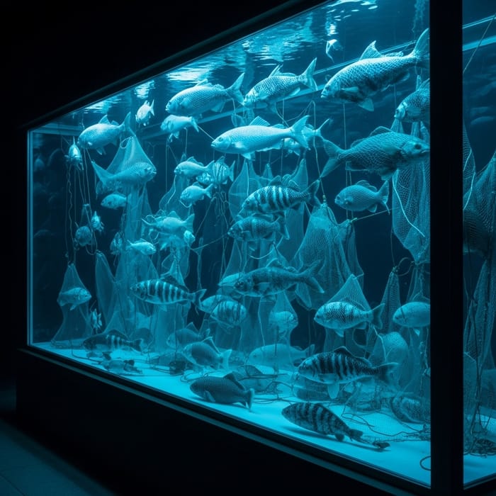 Glowing Fish & Nets Showcase: Underwater Luminescence