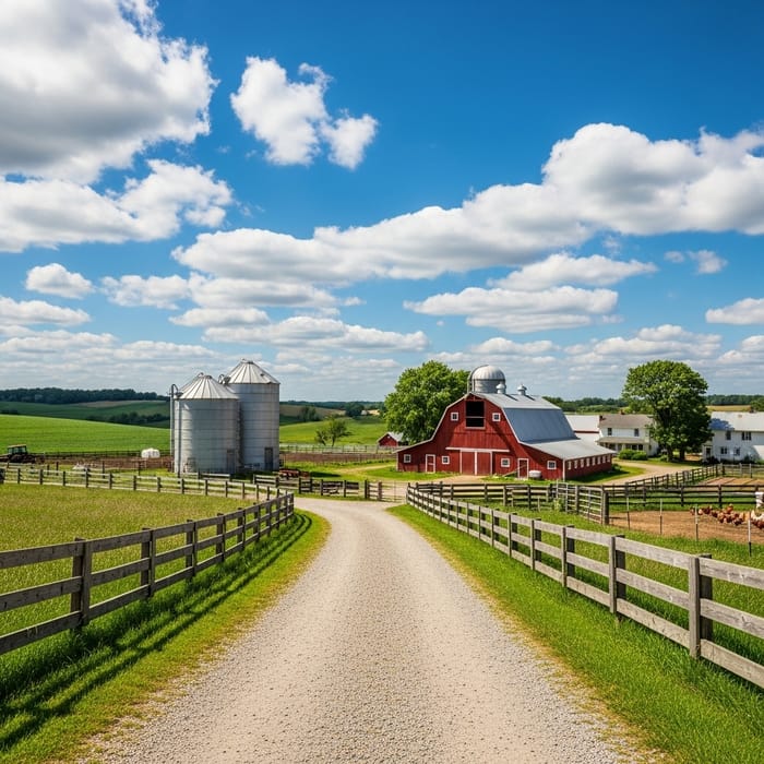 Rural Landscape Infrastructure: A Serene Countryside View