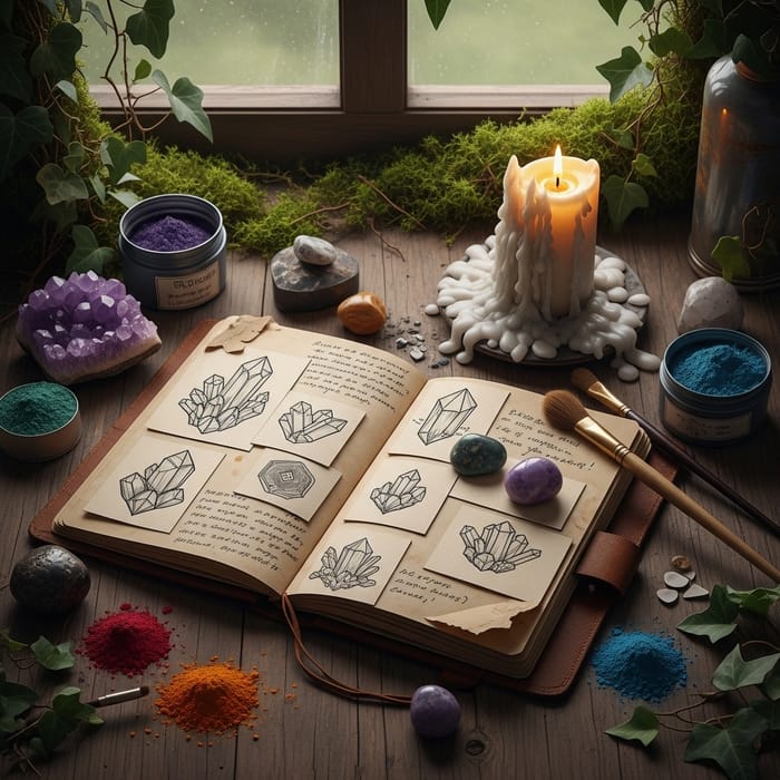 Crystal Journaling with Mystical Grunge | Creative Scene