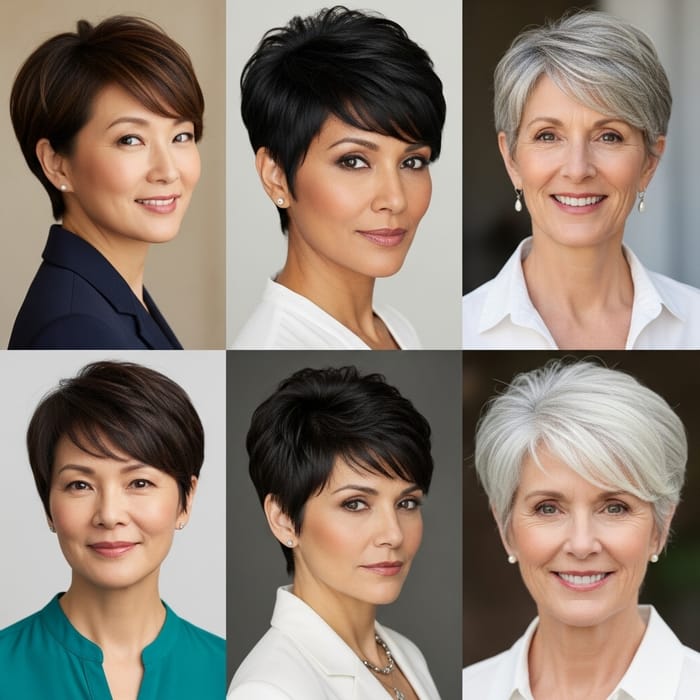 Stylish Short Haircuts for Square Faces | Women 45+ Stylish Short Haircuts for Square Faces | Women 45+
