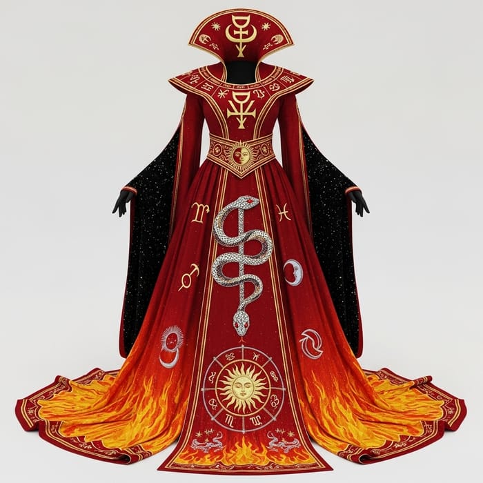 Red Sulphur Astrology Themed Attire Design