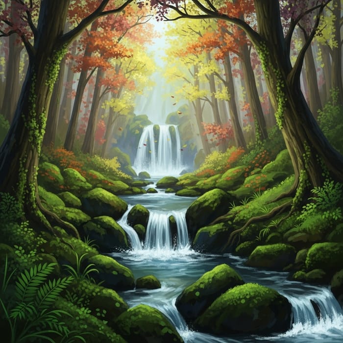 Mystical Forest with Hidden Waterfall: A Dreamy Escape Mystical Forest with Hidden Waterfall: A Dreamy Escape