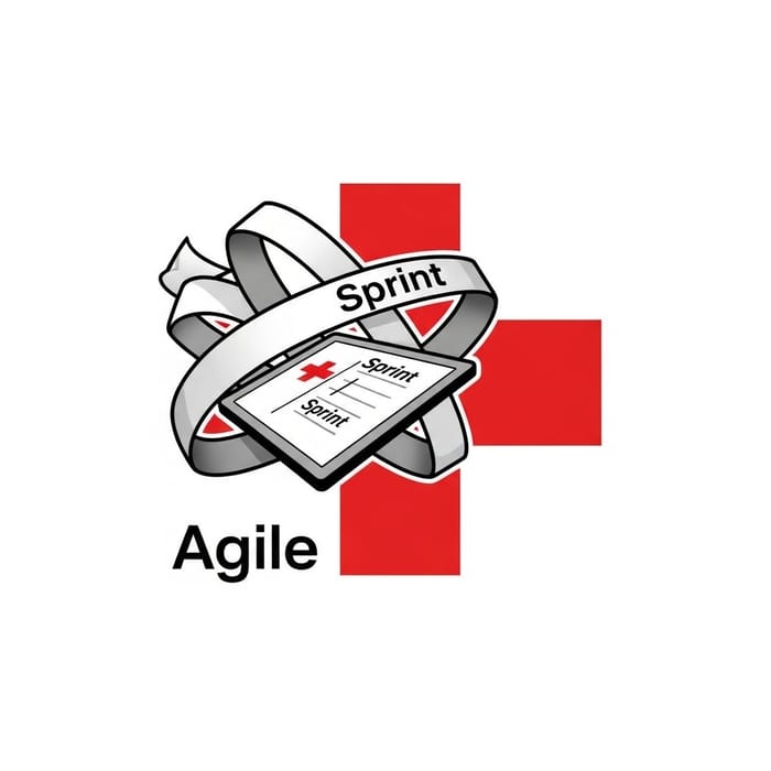 Unique Agile Methodology Logo Design with Red Cross Theme Unique Agile Methodology Logo Design with Red Cross Theme