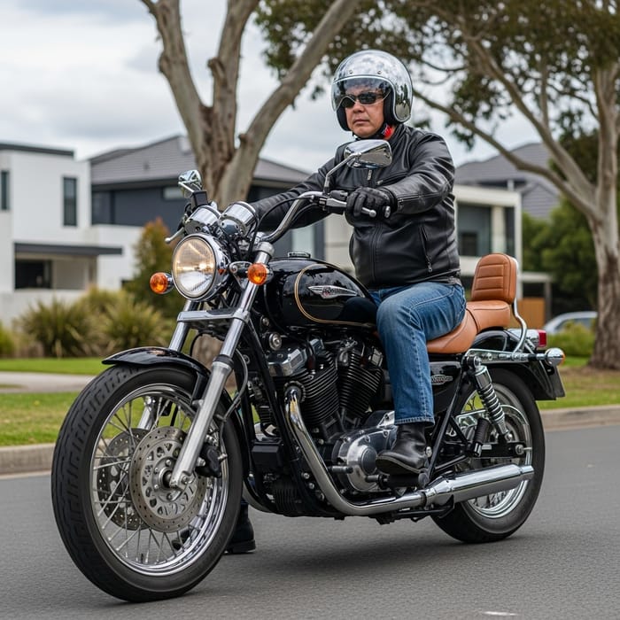 Man Riding Motorbike Man Riding Motorbike