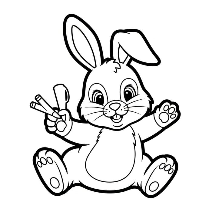 Adorable Rabbit Coloring Picture for 6-Year-Olds | Free Printable Adorable Rabbit Coloring Picture for 6-Year-Olds | Free Printable