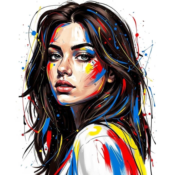 Selena Gomez: Abstract Expressionism Portrait Selena Gomez: Abstract Expressionism Portrait