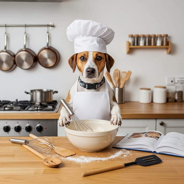 Adorable Chef Dog Cooking: Canine Making Delightful Recipes