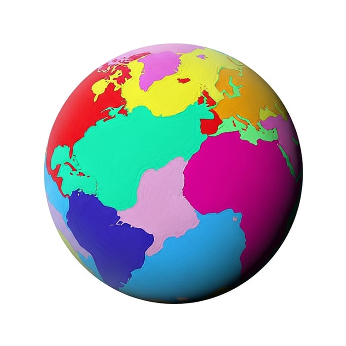 Extraterrestrial Colorful Landscapes on White Background Extraterrestrial Colorful Landscapes on White Background