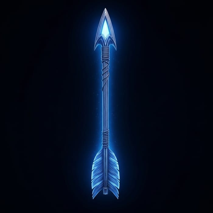 Glowing Blue Arrow - Craftsmanship Meets Magic Glowing Blue Arrow - Craftsmanship Meets Magic