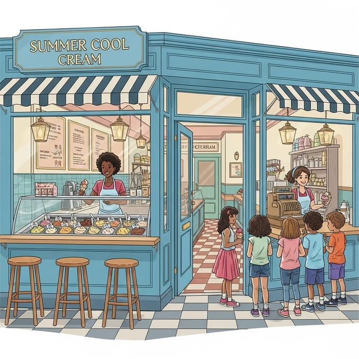 Charming Little Ice Cream Shop - Cool Treats Await Charming Little Ice Cream Shop - Cool Treats Await