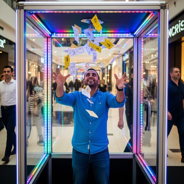 Transparent Ticket Booth with Aluminum Edges, LED Lights & Rainbow LED Ribbons Transparent Ticket Booth with Aluminum Edges, LED Lights & Rainbow LED Ribbons