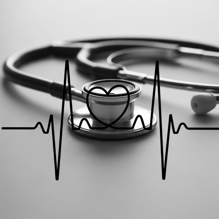 Heartbeat Line Pattern on Stethoscope in Clinical Portrait